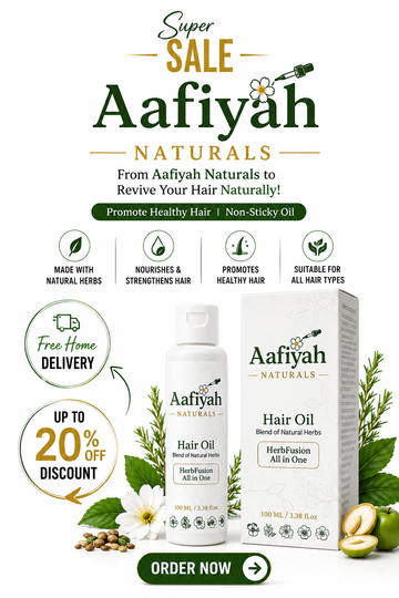 Aafiyah Naturals - HerbFusion - All in One - 100% Naturals Hair Oil - Made with More then 20 Herbs with 5 Oils
